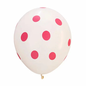 12" Red Polka Dot White Latex Balloon Bouquet (Pack of 10)