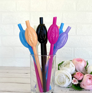 Online Party Supplies Naughty Bachelor Party Pussy Vagina Drinking Straws (pack of 10)