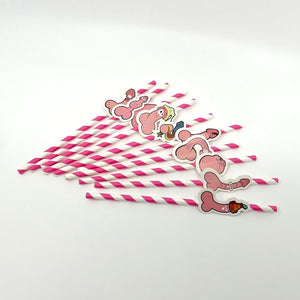 Hen Party Penis with Funny Faces Drinking Straw 10 Pack