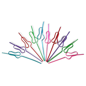 Hen Party Penis Shaped Drinking Straws 10 Pack - Mixed Colours