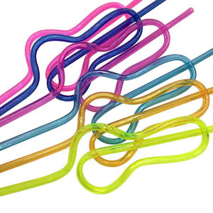 Hen Party Penis Shaped Drinking Straws 10 Pack - Mixed Colours