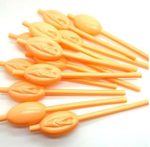 Nude Naughty Bachelor Party Pussy Straw 10 Pack