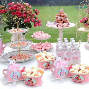 Tea Pot Shaped Baby Shower Favour Box 10 Pack - Pink