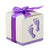 Baby Footprint Baby Shower Favour Box 10 Pack - Purple