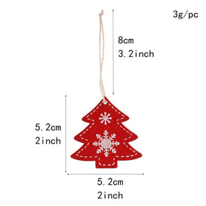 Online Party Supplies Red Wooden Tree Pendants Pack of 10 Christmas Hanging Ornaments