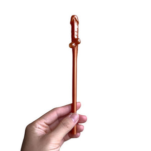 Rose Gold & Gold Naughty Hens Party Penis Shaped Drinking Straw 10 Pack