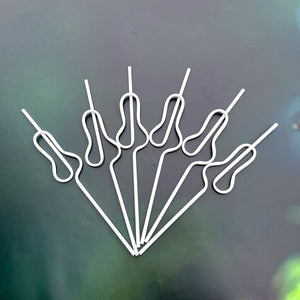 White Swirly Penis Straw 6 Pack