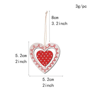 Online Party Supplies Red Wooden Heart Christmas Hanging Decorations (Pack of 10)