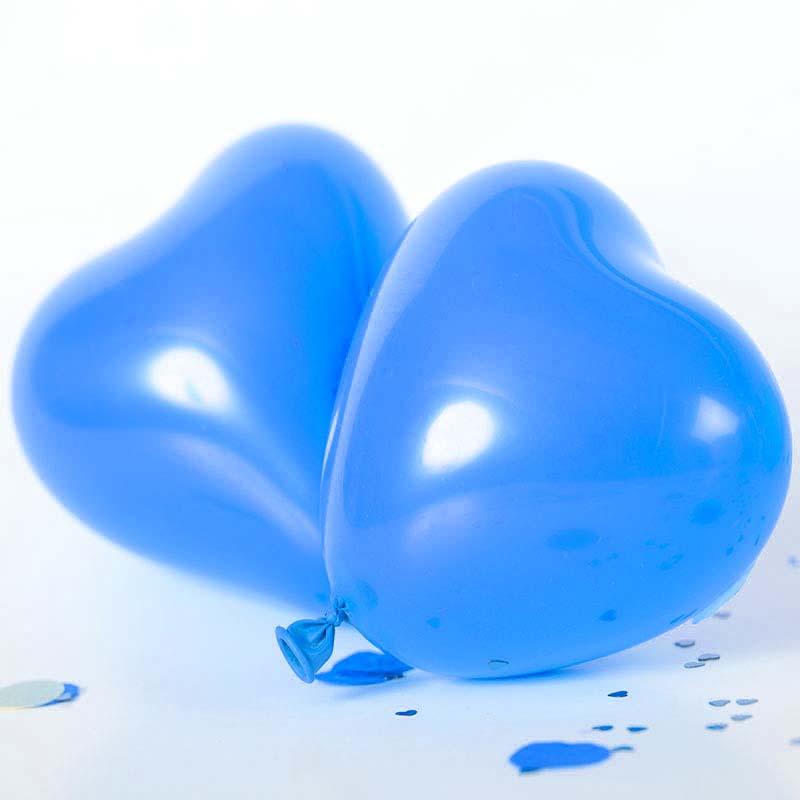 12 Inch Helium Quality Blue Heart Balloon Bouquet - Wedding Party Decorations