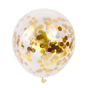 12" Online Party Supplies Gold Foil Confetti Latex Baby Shower Balloon Bouquet - 10 Pieces