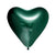 12" Chrome Heart Latex Balloon 10 Pack - Metallic Forest Green