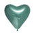 12" Chrome Heart Latex Balloon 10 Pack - Metallic Green
