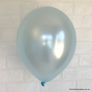 12 Inch Premium Quality Pearl Aquamarine blue Latex Balloon Bouquet Pack of 10