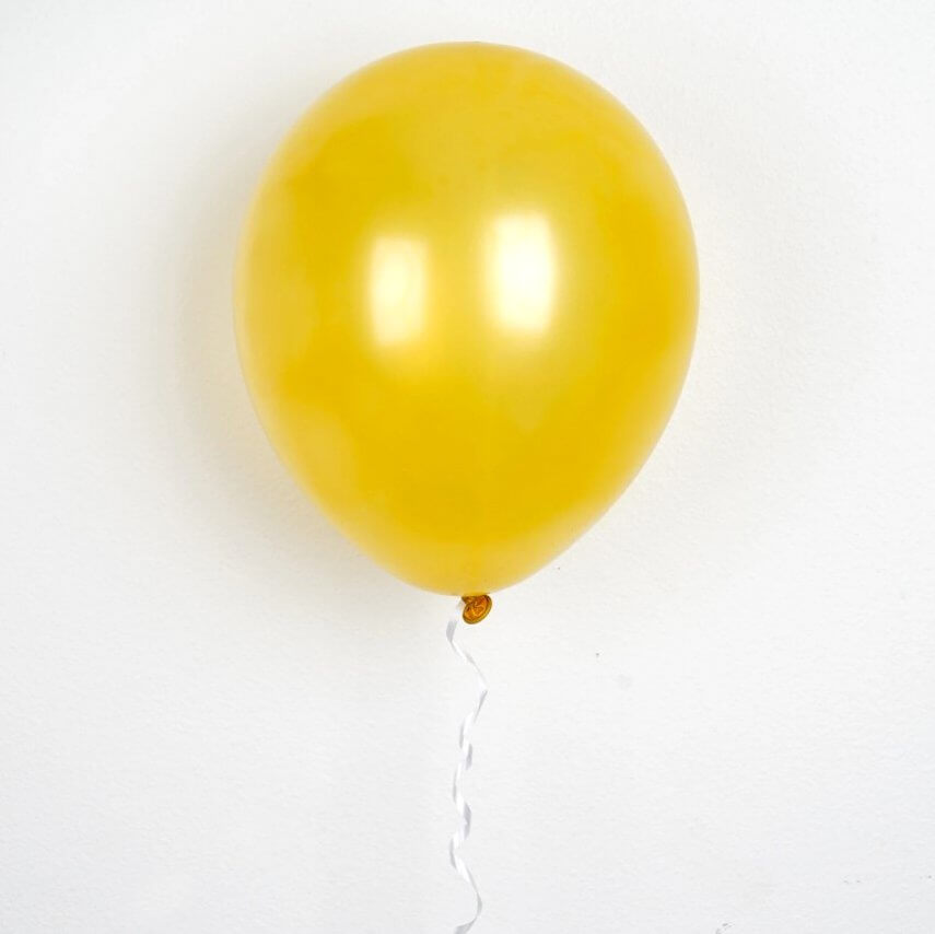 12" Gold Latex Balloon Bouquet - 10 Pieces