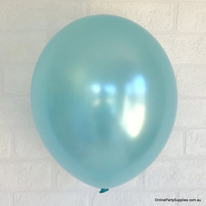 12 Inch Premium Quality Pearl Teal Blue Latex Balloon Bouquet Pack of 10
