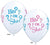 12" White He Or She Baby Shower Gender Reveal Latex Balloon - Pink & Blue Print (Pack of 10)