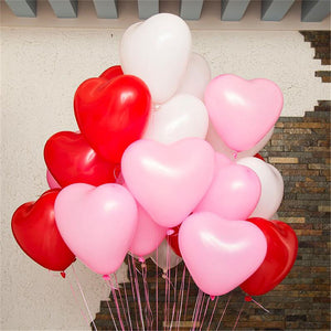 12 Inch Helium Quality Red Pink White Love Heart Balloon Bouquet - Wedding Party Decorations