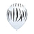 12" Zebra Stripes Print White Latex Balloon 10 Pack - Safari Animal, Jungle Animal, Zoo Themed Party Decorations