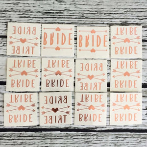 Rose Gold Bride Tribe Hen Party Temporary Tattoos (Pack of 12)
