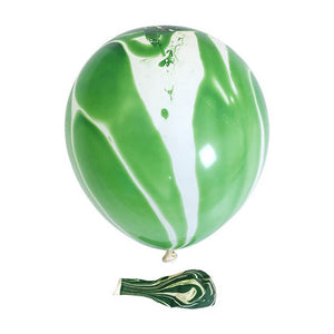 12" Green Marble Agate Latex Balloon 10 Pack