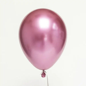 Online Party Supplies 12'' Premium Metallic Chrome pink Latex Balloons