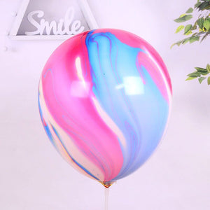 12" Rainbow Marble Agate Latex Balloon 10 Pack