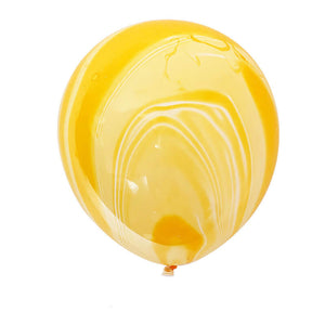 12" Yellow Marble Agate Latex Balloon 10 Pack