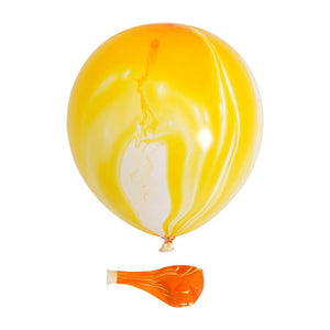 12" Yellow Marble Agate Latex Balloon 10 Pack