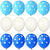 12-inch White & Blue Polka Dot Latex Balloons 12pk