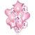 Pink Star Heart Wedding Party Balloon Bouquet - 14 Pieces