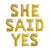 16"/ 40cm Gold 'SHE SAID YES' Foil Balloon Banner - Online Party Supplies