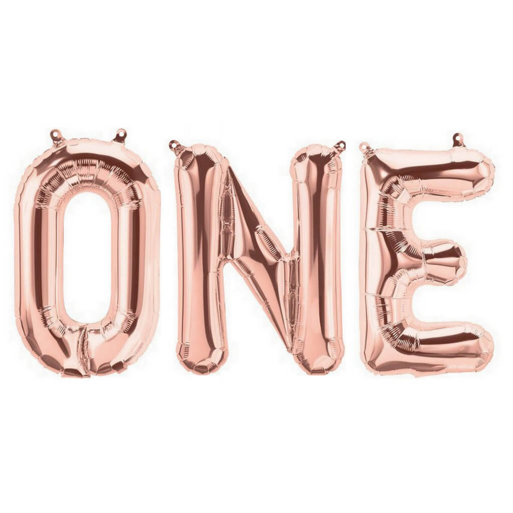 Rose Gold ONE First Birthday Party Foil Balloon