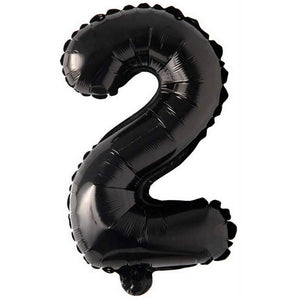 16 inch black Number 2 Foil Balloon
