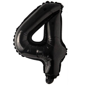 16 inch black Number 4 Foil Balloon