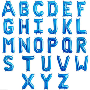 16" Blue A-Z Alphabet Letter & 0-9 Number Foil Balloon