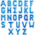 16" Blue A-Z Alphabet Letter & 0-9 Number Foil Balloon