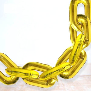 16" Online Party Supplies Gold Foil Chain Balloon Links for Hip Hop Dance Disco 80s 90s themed party decorations