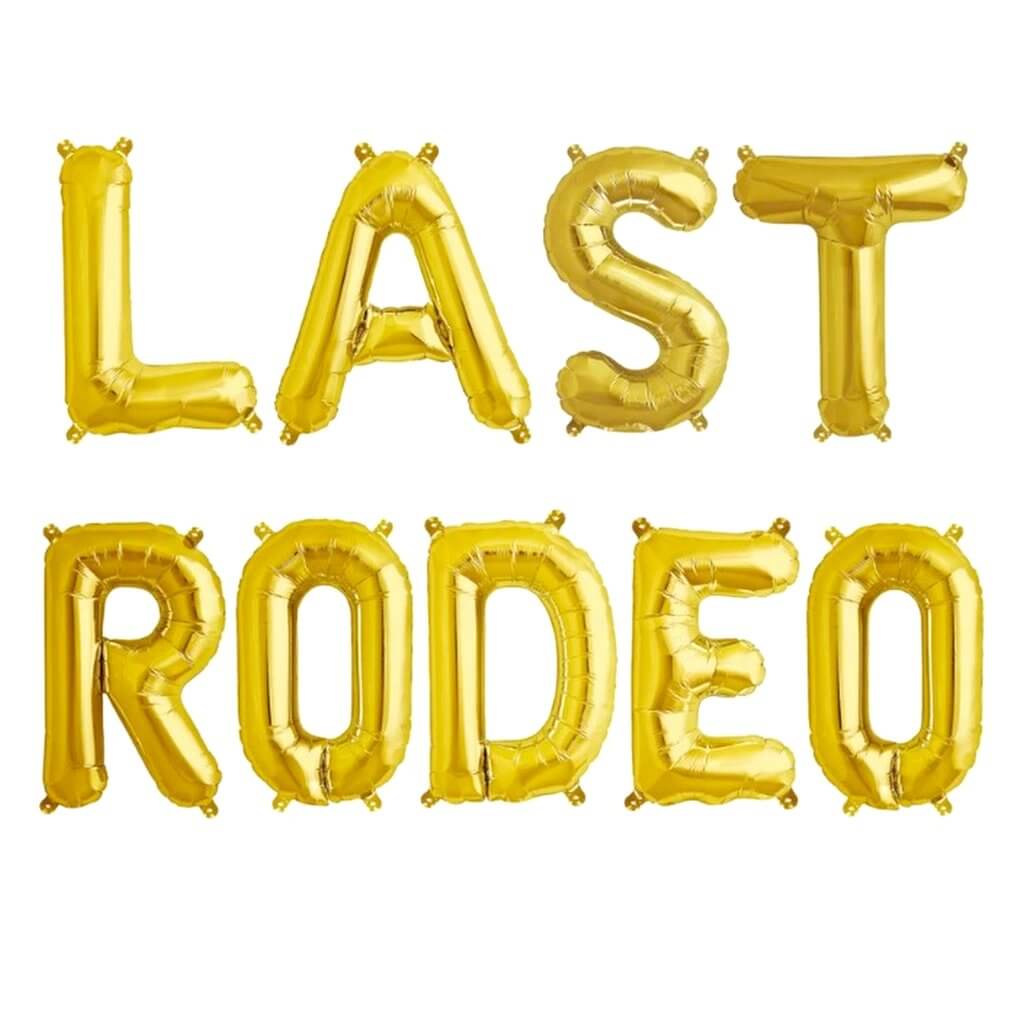 16" Gold LAST RODEO Hen Party Foil Balloon Banner