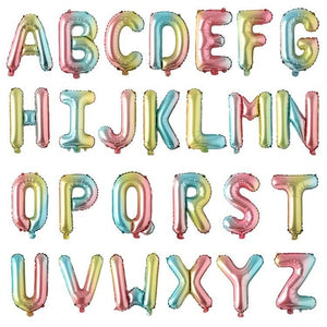 16" Gradient Rainbow A-Z Alphabet Letter Foil Balloon