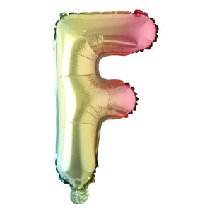 16" Gradient Rainbow Alphabet Letter F Foil Balloon