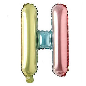 16" Gradient Rainbow Alphabet Letter H Foil Balloon