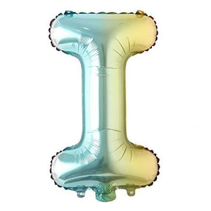 16" Gradient Rainbow Alphabet Letter I Foil Balloon