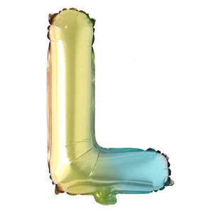 16" Gradient Rainbow Alphabet Letter L Foil Balloon