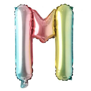 16" Gradient Rainbow Alphabet Letter M Foil Balloon