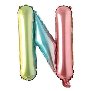 16" Gradient Rainbow Alphabet Letter N Foil Balloon