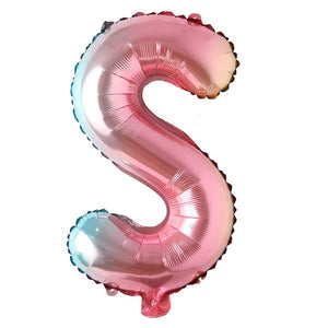 16" Gradient Rainbow Alphabet Letter S Foil Balloon
