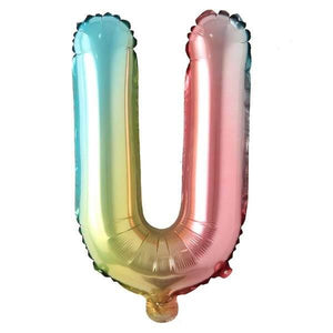 16" Gradient Rainbow Alphabet Letter U Foil Balloon