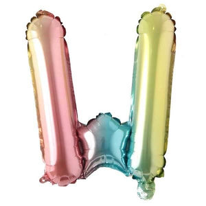 16" Gradient Rainbow Alphabet Letter W Foil Balloon