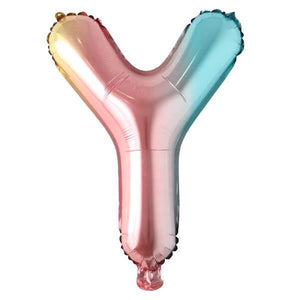 16" Gradient Rainbow Alphabet Letter Y Foil Balloon