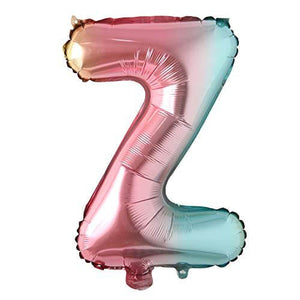 16" Gradient Rainbow Alphabet Letter Z Foil Balloon